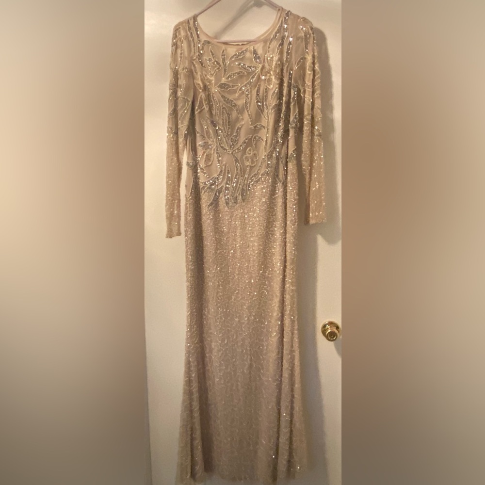 Adrianna Papell Gold Sequin Gown